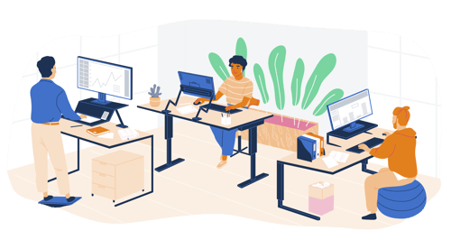 Office desk workers