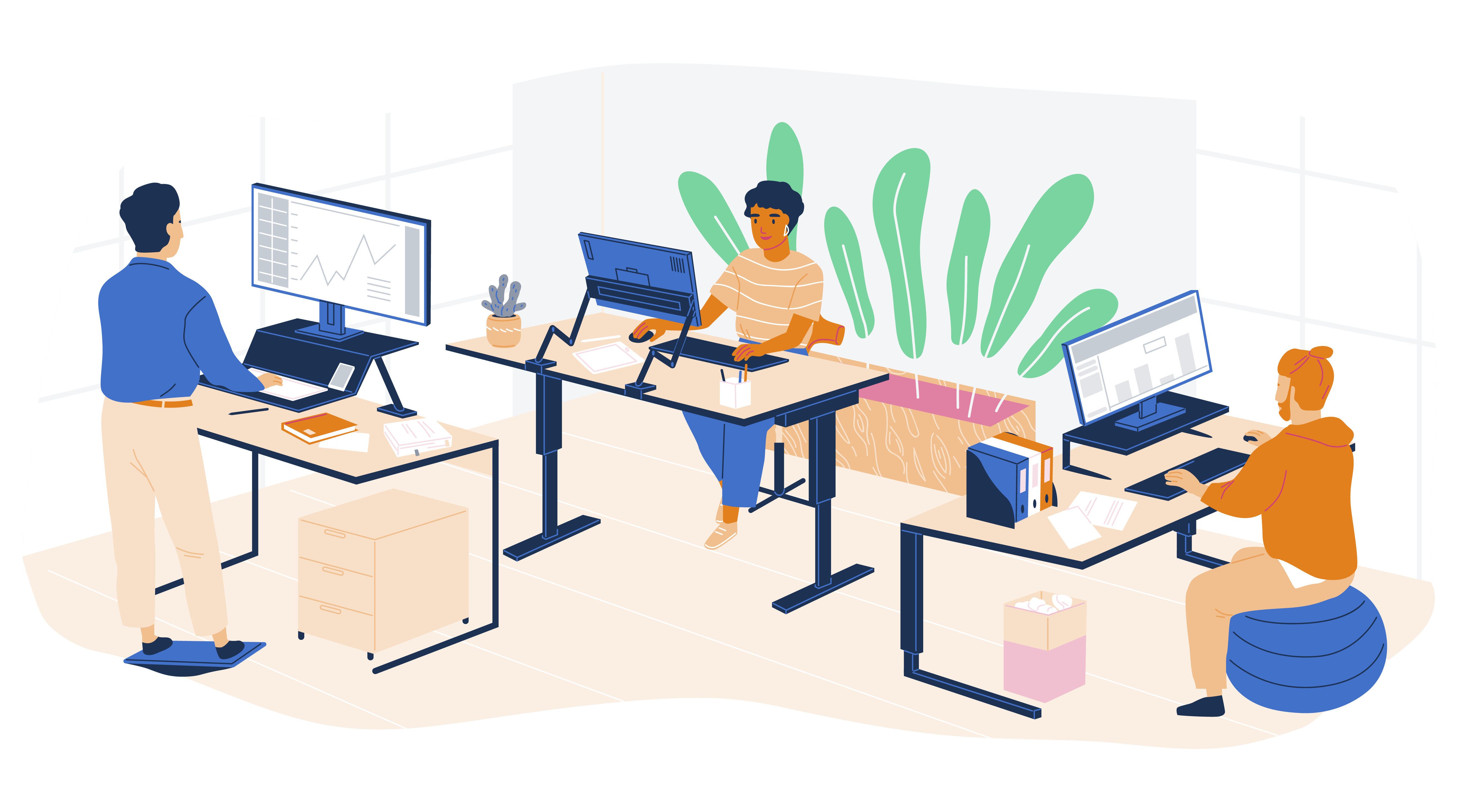 Office desk workers