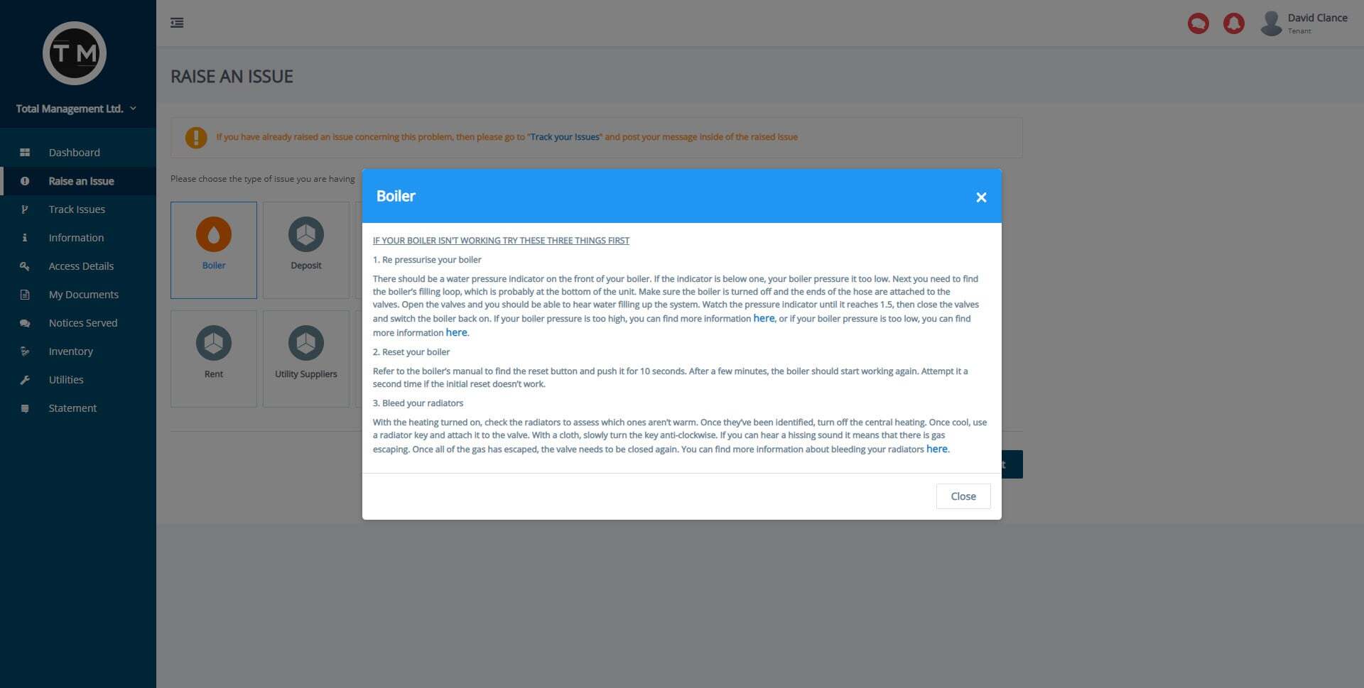 Tenant suggested solutions