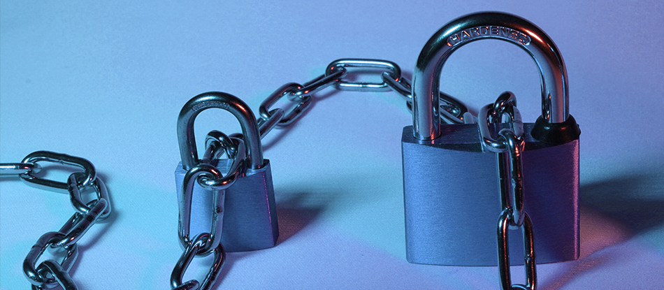 Padlocks connected with a chain - GDPR for letting agents